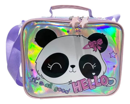 Lunchera Escolar Térmica Panda Zykl004 Shine Lila
