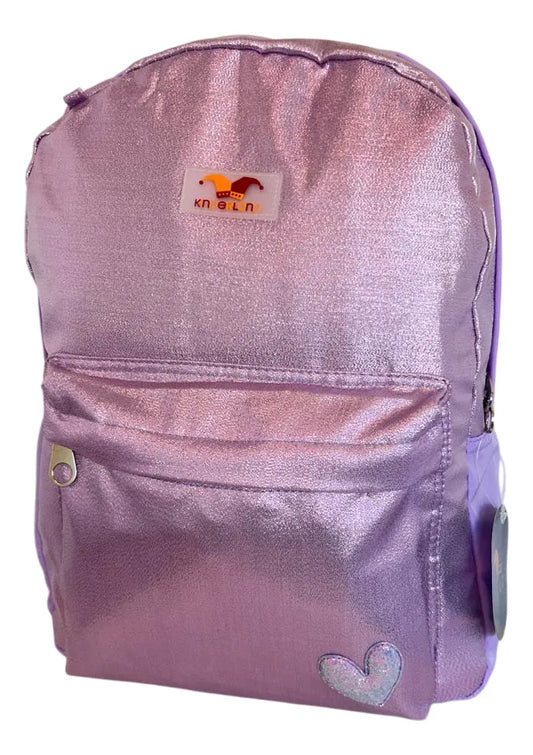 Mochila Espalda Escolar 18p Brillosa Sl1907l Kinderland Violeta