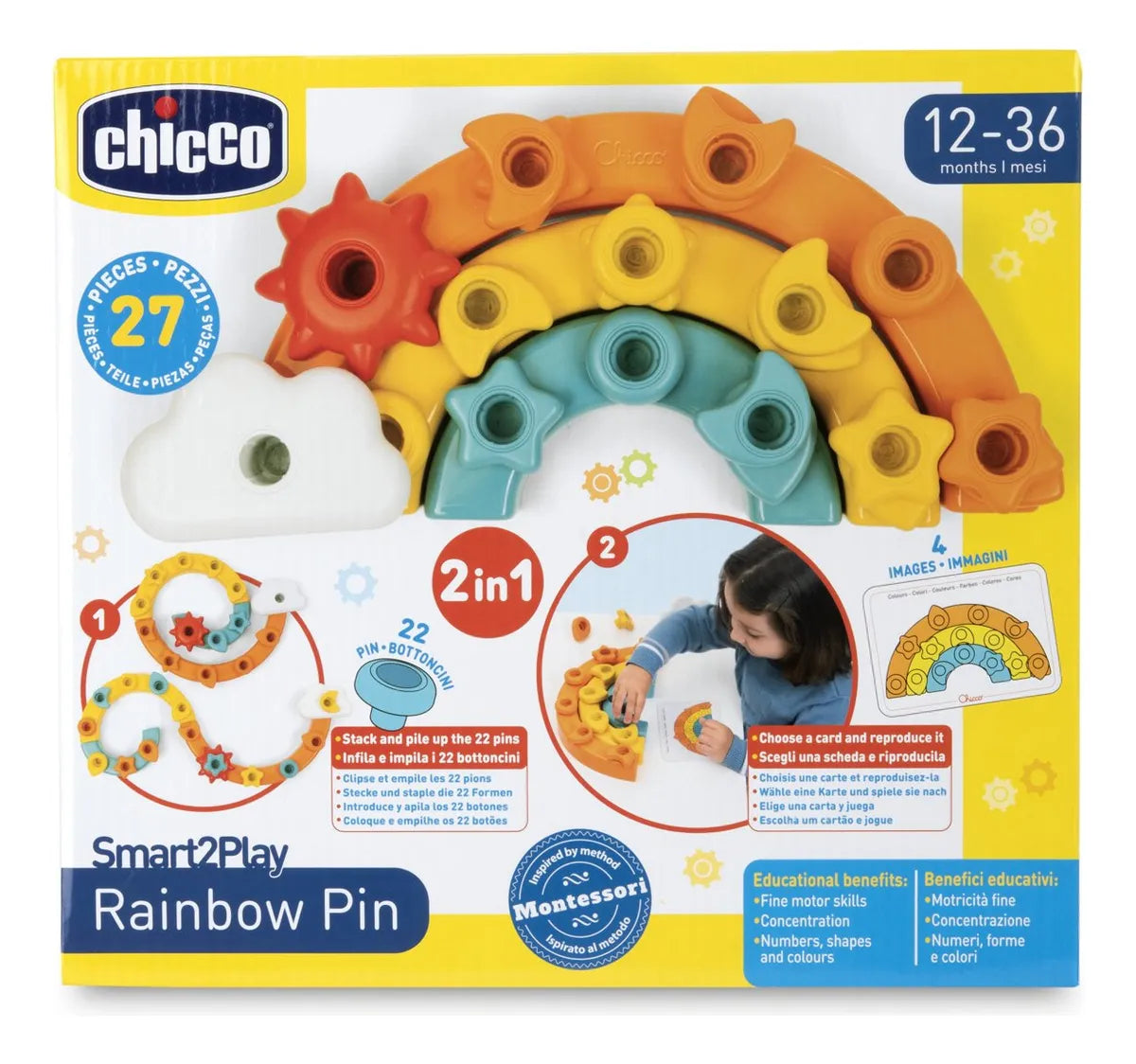 Chicco Toy Juego 2 En 1 Rainbow Pin 12198