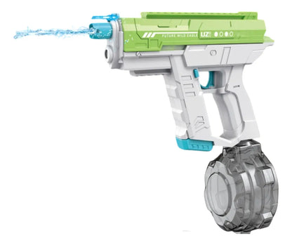 Pistola De Agua Recargable Uzi C/ Luz Eléctrica Kb1323 Shine Verde