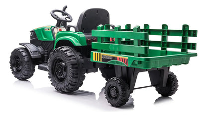 Tractor Con Acoplado A Batería Verde Cn-shj7000a Verde