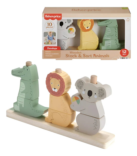 Fisher Price Animalitos Apilables De Madera Hxv04 Mattel Hxv04