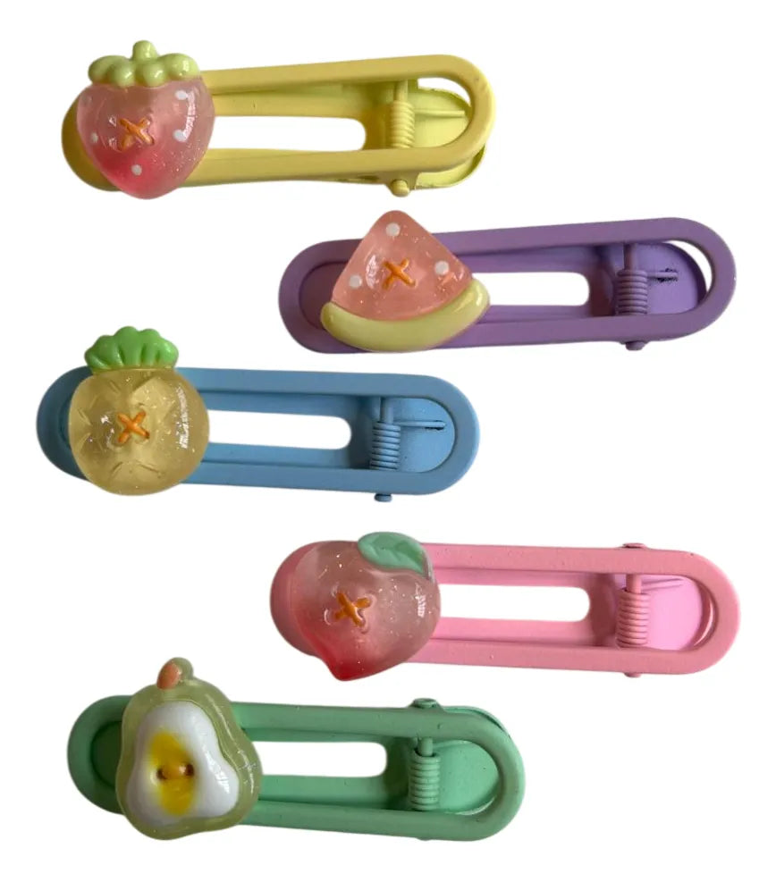 Hebilla Clip Metal Con Aplique De Acrílico Kawaii Kl324 Multicolor