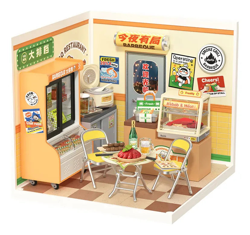 Robotime Rolife Puzzle 3d Night Out Food Stall Dw022