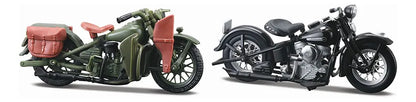 Maisto 1:18 Moto Harley Davidson Duo Década 1940 37301 Verde