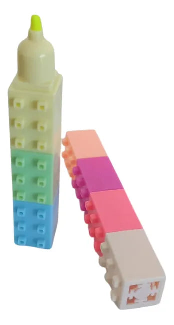 Resaltador 6 Colores Modelo Ladrillos Sl6609 Kinderland 7 Colores