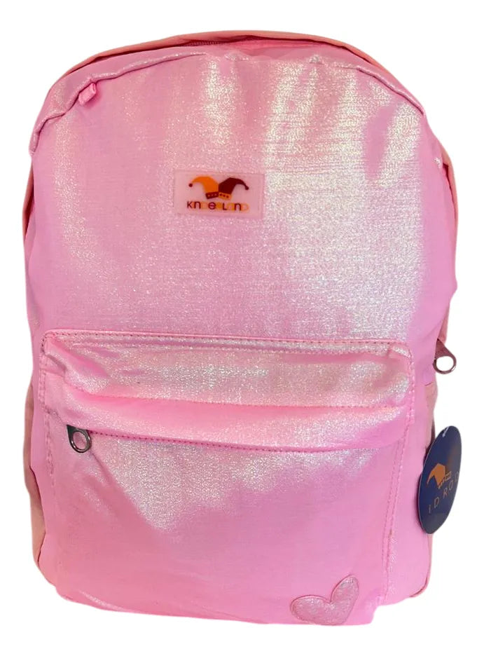 Mochila Espalda Escolar 18p Brillosa Sl1907r Kinderland Fucsia