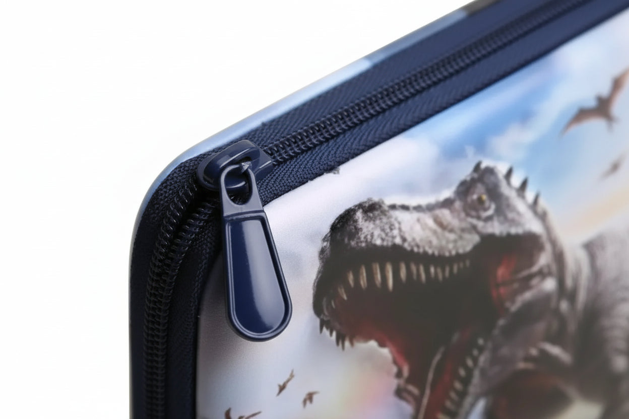 Cartuchera Escolar 3d Dinosaurio 1 Piso Kl1272 Shine Negro