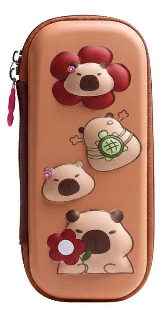 Cartuchera 3d Capibaras Kl1299 Shine Marrón