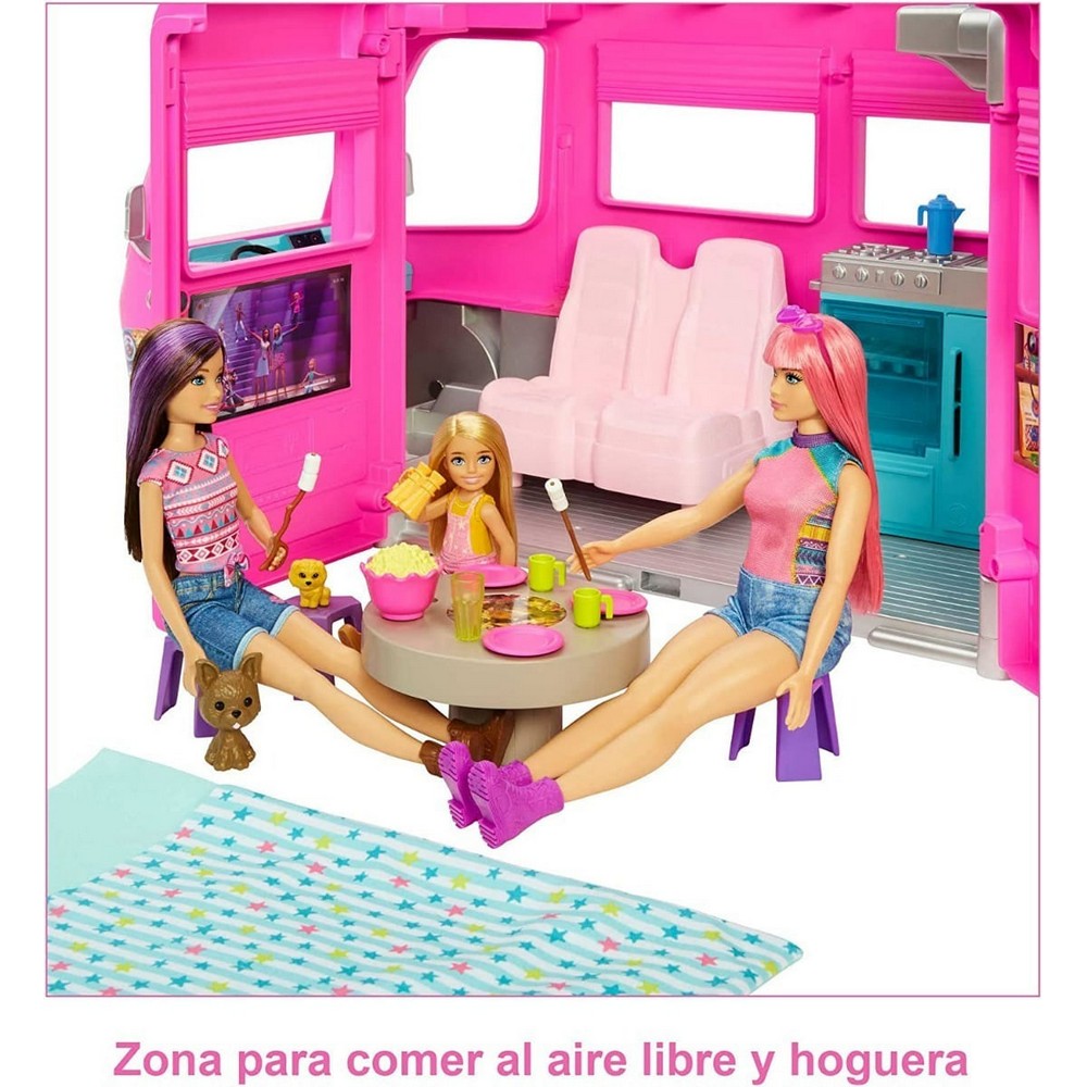 Barbie Supercaravana Dreamcamper Con Tobogán Hcd46 Mattel