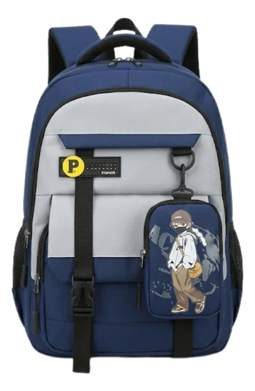 Mochila Escolar Azul 17 Kl1229 Shine