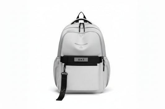 Mochila Escolar Gris Blanco Kl1165 Shine Blanco