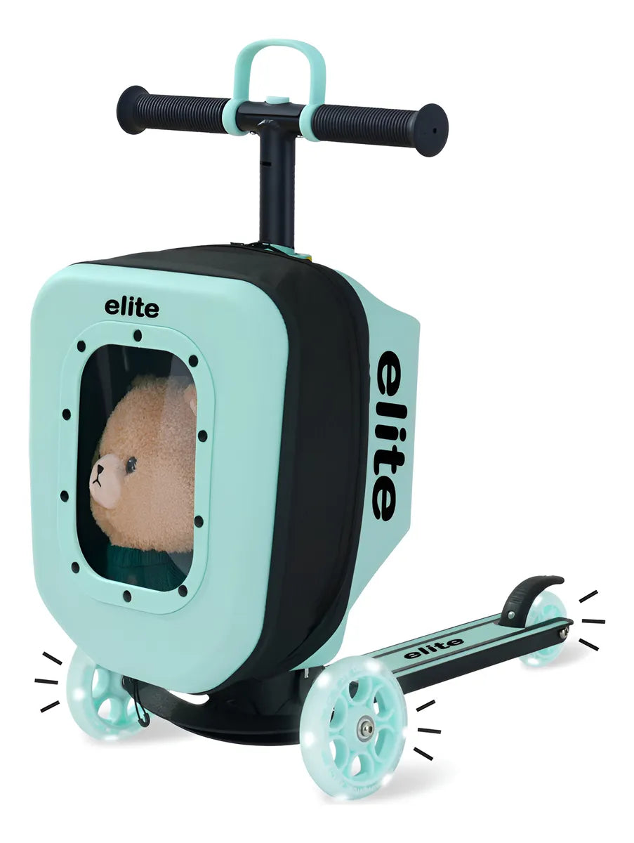 Monopatín 3 Ruedas Con Mochila Y Luces Yx-hls01 Shine Menta