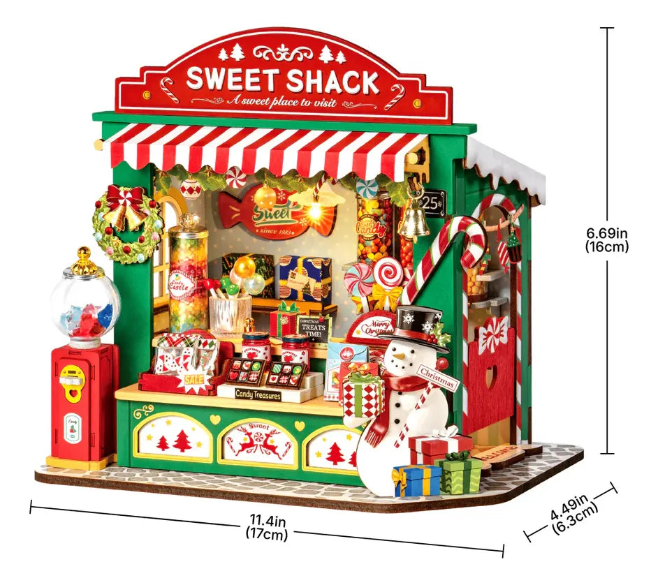 Robotime Rolife Puzzle 3d Puesto De Dulces De Navidad Ds043