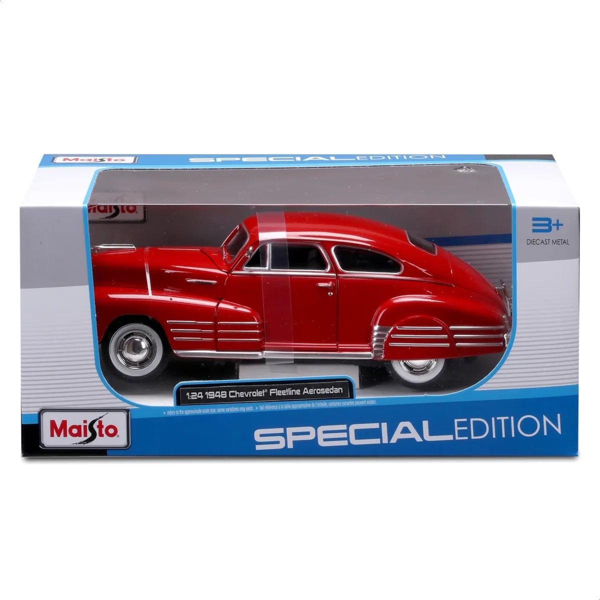 Maisto 1:24 1948 Chevrolet Fleetline Aerosedan Rojo 32921 Rojo