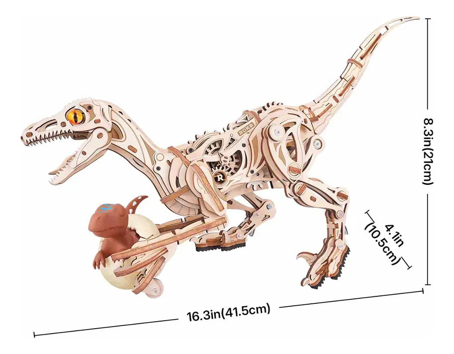 Robotime Rokr Puzzle 3d Velociraptor Mecánico Ld01