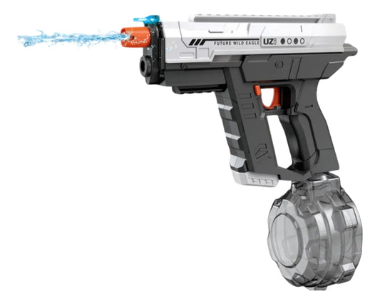 Pistola Uzi De Agua Recargable Luz Eléctrica Kb1323 Shine Negro