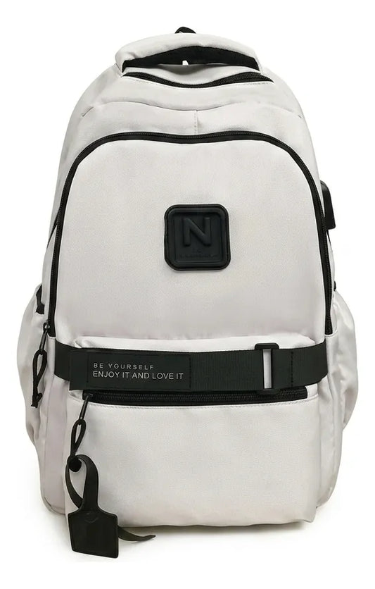 Mochila Escolar Ligera Blanco Kl1163 Shine