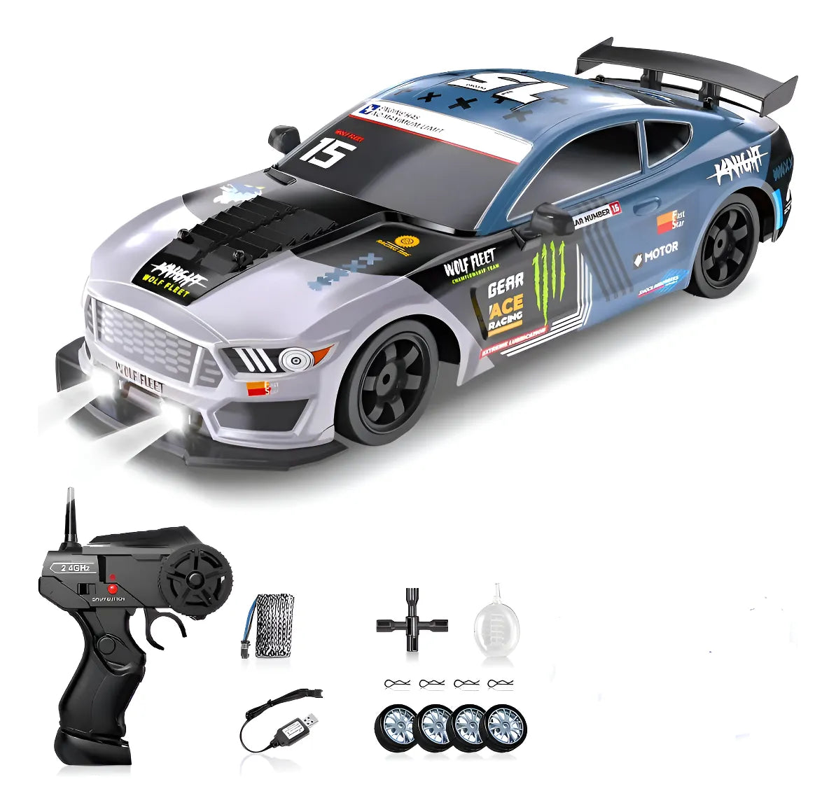 Auto Carrera Racing All Wheel Drive Drift Rc 1:36 Ns02434 Ns Ns024343