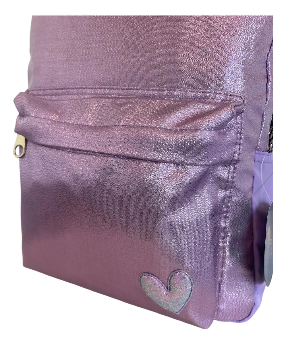 Mochila Espalda Escolar 18p Brillosa Sl1907l Kinderland Violeta