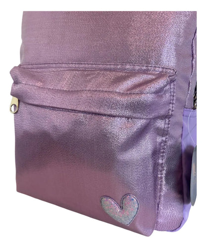Mochila Espalda Escolar 18p Brillosa Sl1907l Kinderland Violeta