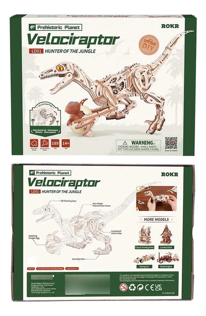 Robotime Rokr Puzzle 3d Velociraptor Mecánico Ld01