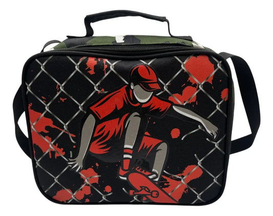Lunchera Térmica Escolar Skater Zykl001 Shine Negro