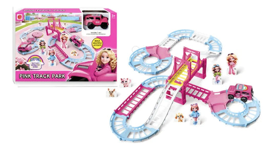 Pista Flexible Con 1 Auto 60 Piezas 3067827 Shine Rosa