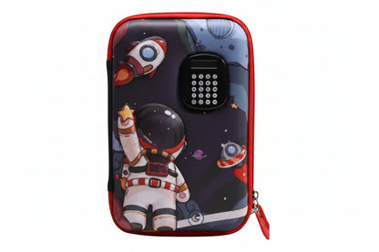 Cartuchera 3d Astronauta Con Calculadora 1 Piso Kl1337 Shine Rojo