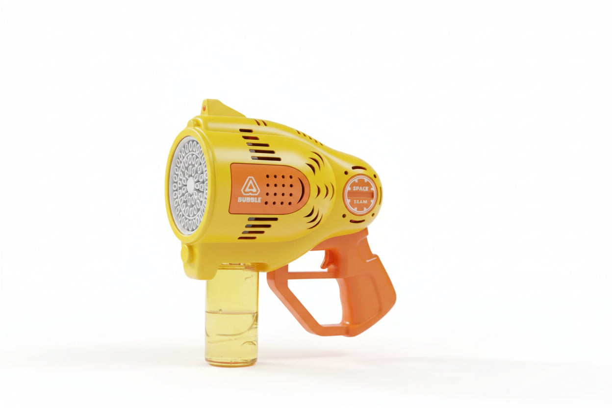 Pistola Burbujero Automática Con Luces Recargable Kb1296 Amarillo
