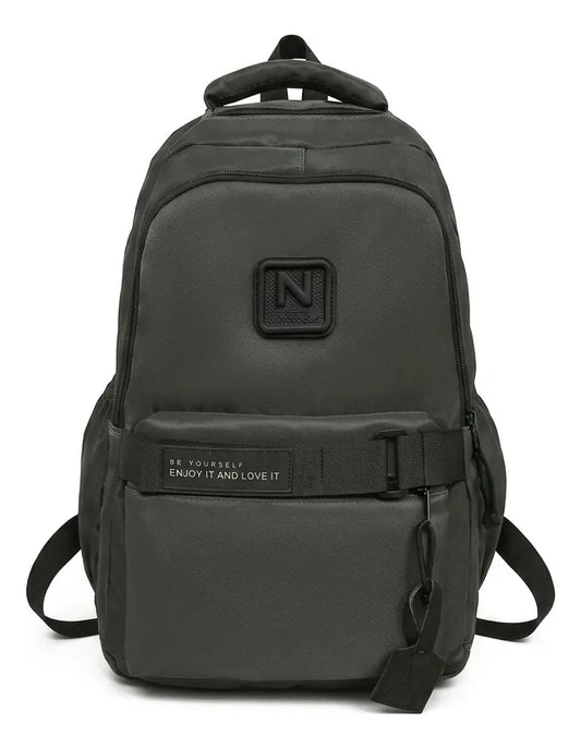 Mochila Escolar Ligera Gris Oscuro Kl1163 Shine