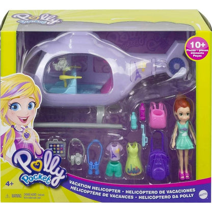 Polly Pocket Lila Con Helicóptero De Vacaciones Gkl59 Mattel