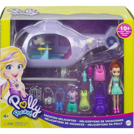 Polly Pocket Lila Con Helicóptero De Vacaciones Gkl59 Mattel
