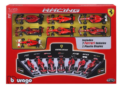 Bburago 1:43 Scuderia Ferrari 7 Autos Soporte De Exposición Varios