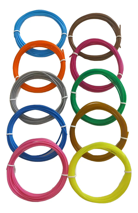 Repuesto Filamento Lapiz 3d 10 Colores 30mts Pla Shine 10 Colores