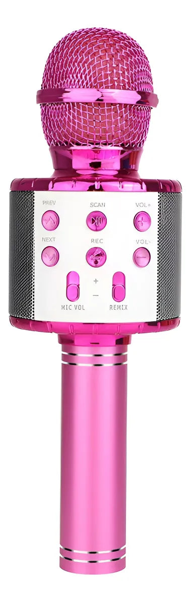 Microfono Inalambrico Karaoke Bluetooth Wireless Rosa Ws858p Rosa