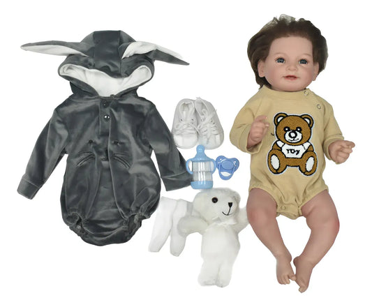 Muñeca Bebote Newborn 55cm Con Cabello Y Accesorios S43534