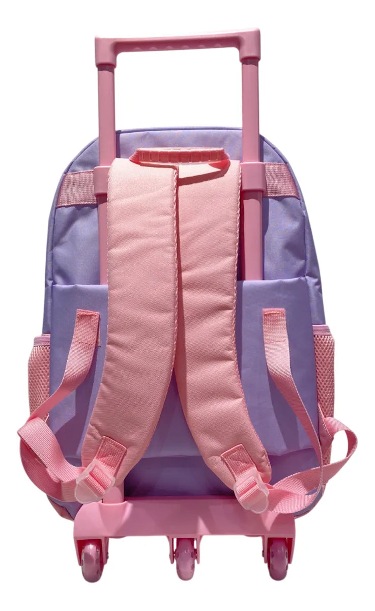 Mochila Carrito Escolar Cute 18 Pulgadas Zykl007 Shine Lila Con Rosa
