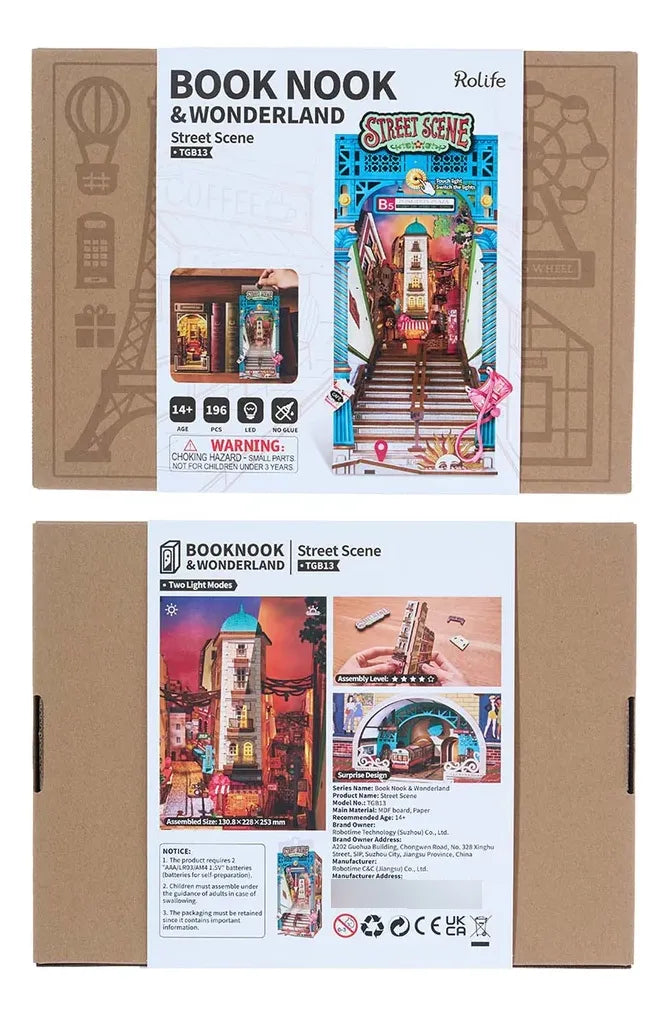 Robotime Rolife Puzzle 3d Escena De Calle Book Nook Tgb13