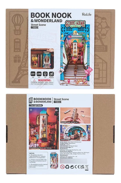 Robotime Rolife Puzzle 3d Escena De Calle Book Nook Tgb13
