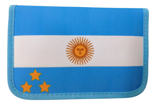 Cartuchera Escolar Argentina 1 Piso Con Útiles Sl6801 Shine Celeste
