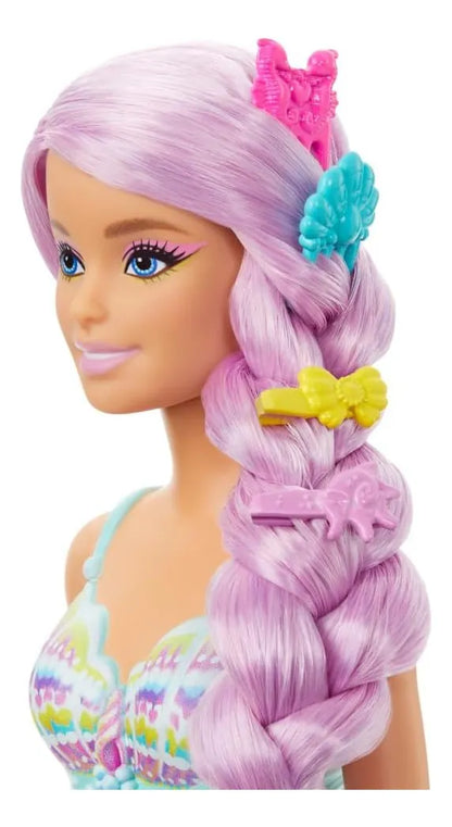 Barbie Muñeca Sirena Con Accesorios Para Peinar Hrr00 Mattel