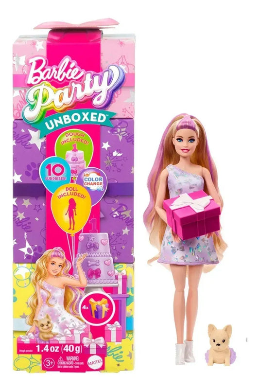 Barbie Muñeca Party Unboxed Fiesta De Mascotas Jfg68