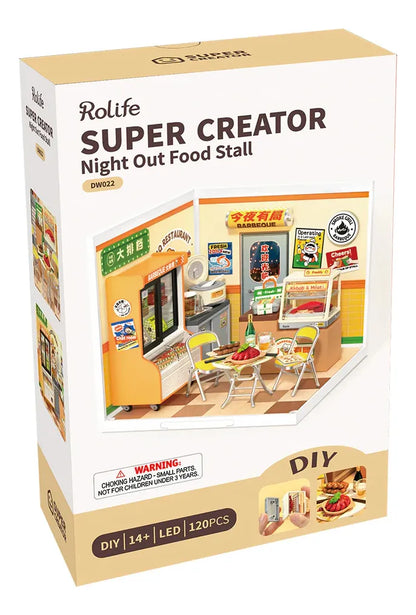 Robotime Rolife Puzzle 3d Night Out Food Stall Dw022
