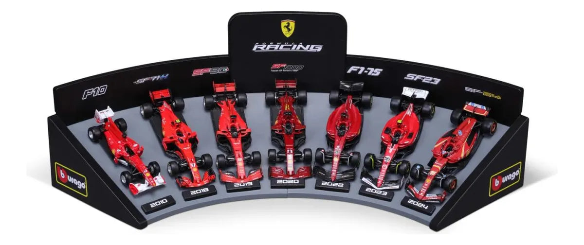 Bburago 1:43 Scuderia Ferrari 7 Autos Soporte De Exposición Varios