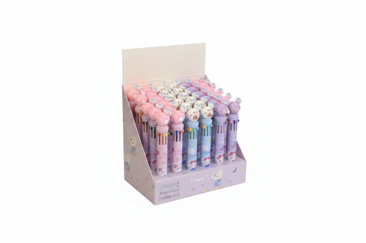 Lapicera Brillitos X10 Colores Gatito Kl1363 Shine Gatito Varios