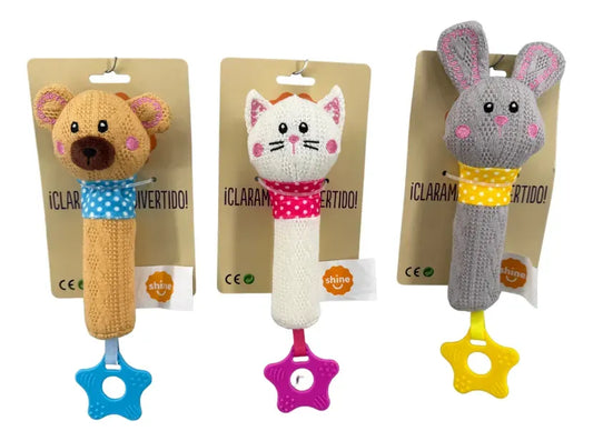 Sonajero Animalitos Tejido 18cm T21191 Getco