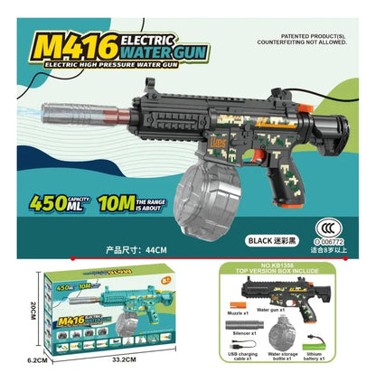Pistola De Agua Mini M416 Recargable Kb1356 Shine Negro