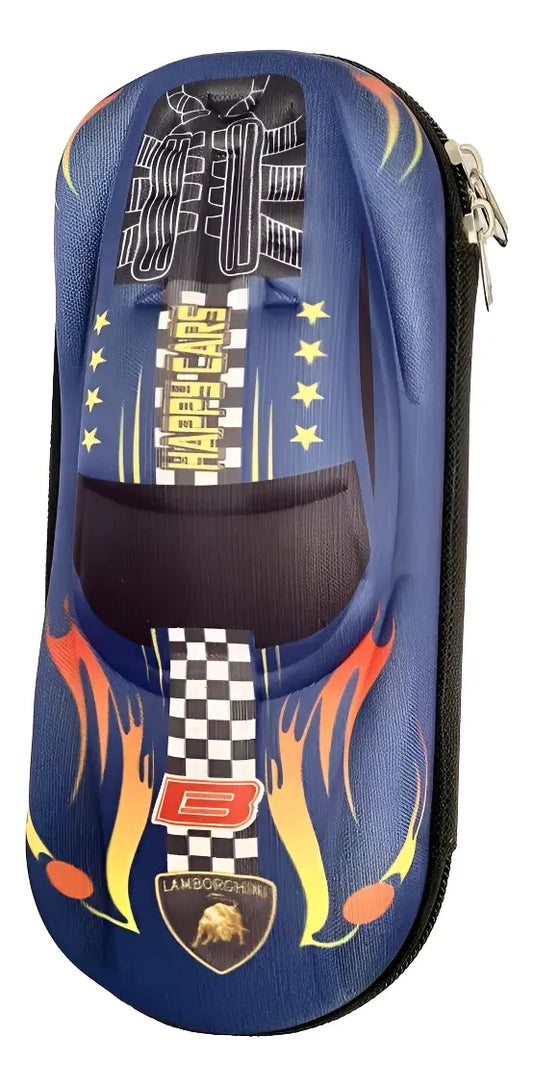 Cartuchera 3d Coche De Carreras Azul Kl1309 Shine Azul