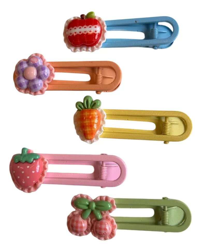Hebilla Clip Metal Con Aplique De Acrílico Kawaii Kl324 Multicolor